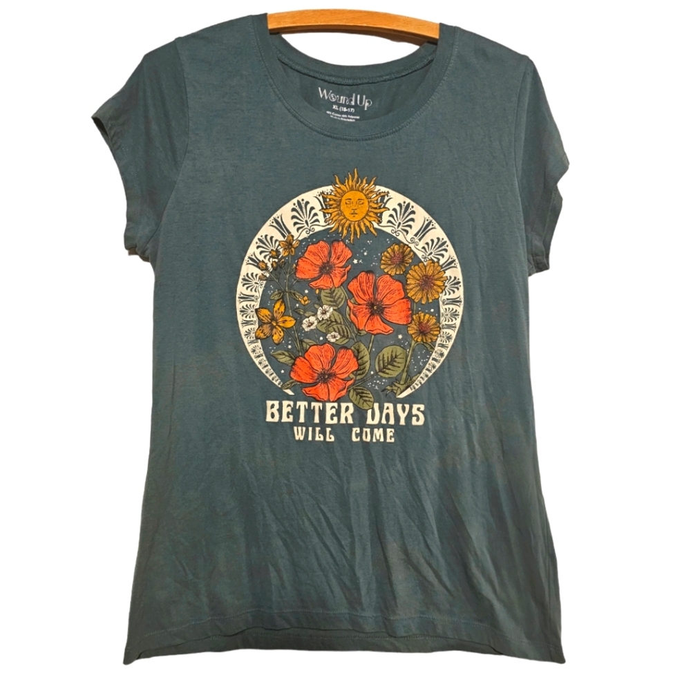 Better days will come t-shirt women's cut - Size XL - "Wound Up"